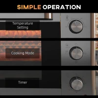 HOMCOM 30L 60-230℃ Mini Electric Oven, with Accessories - Silver Tone(m-7)