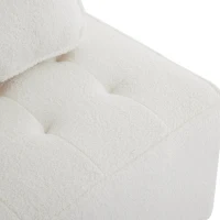 Divano Modulare per Soggiorno in Tessuto Teddy Vellutato, Combinazione Flessibile, Design Moderno, 76x73x76 cm - Poltrone Relax Moderne, Bianco(m-7)