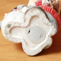 HOMCOM Elf met Sneeuwpop, Tuinkabouter, 4 LEDs, Batterijvoeding, 25 x 18 x 45,5 cm(m-9)