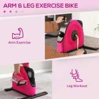 SPORTNOW Mini Exercise Bike, Portable Pedal Exerciser with LCD Display for Legs, Arms, Rehabilitation, Therapy, Red(m-4)