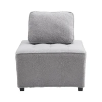 Divano Modulare per Soggiorno in Velluto Teddy, Design Moderno e Combinabile, Massimo Comfort e Seduta Ampia, Poltrone Sofa Divani, Grigio(m-12)