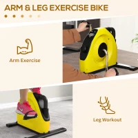 SPORTNOW Mini Exercise Bike, Portable Pedal Exerciser with LCD Display for Legs, Arms, Rehabilitation, Therapy, Yellow(m-4)