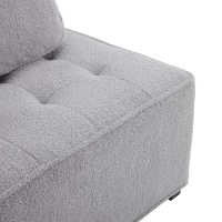 Divano Modulare per Soggiorno in Velluto Teddy, Design Moderno e Combinabile, Massimo Comfort e Seduta Ampia, Poltrone Sofa Divani, Grigio(m-7)