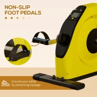 SPORTNOW Mini Exercise Bike, Portable Pedal Exerciser with LCD Display for Legs, Arms, Rehabilitation, Therapy, Yellow(m-7)