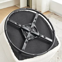 Fauteuil Relax Inclinable Pivotant 360° en Velours Teddy avec Coussin Lombaire Amovible et Base Antidérapante, 58x63x72 cm, Blanc(m-8)