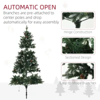 HOMCOM 7ft LED Pre-Lit Artificial Christmas Tree, with Base(m-8)
