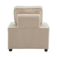 Divano Modulare per Soggiorno in Velluto Teddy, Design Moderno e Combinabile, Massimo Comfort e Seduta Ampia, Poltrone Sofa Divani, Beige(m-10)