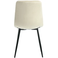 Ensemble de 4 rembourrés Chaises de salle à manger avec Dossier, structure en métal et design élégant, Beige(m-7)