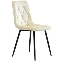 Ensemble de 4 rembourrés Chaises de salle à manger avec Dossier, structure en métal et design élégant, Beige(m-10)