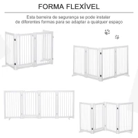 PawHut Barreira de Segurança para Cães Dobrável de 4 Painéis Barreira de Segurança para Escada Corredor 220x36x91 cm Branco(m-7)