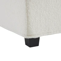 Divano Modulare e Confortevole per Soggiorno in Velluto Teddy, Combinabile, Capacità di Carico 150 kg per Posto, Poltrone e Divani, Bianco(m-7)