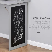 HOMCOM Scrivania PC Pieghevole con Libreria a 9 Ripiani in Legno e Metallo, 98x51x153 cm, Grigio(m-8)