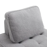 Divano Modulare per Soggiorno in Velluto Teddy, Design Moderno e Combinabile, Massimo Comfort e Seduta Ampia, Poltrone Sofa Divani, Grigio(m-6)