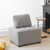 Divano Modulare per Soggiorno in Velluto Teddy, Design Moderno e Combinabile, Massimo Comfort e Seduta Ampia, Poltrone Sofa Divani, Grigio(m-1)