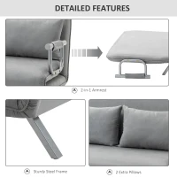 HOMCOM Two-Seater Click-Clack Sofa Bed - Light Grey(m-5)