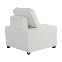 Divano Modulare per Soggiorno in Velluto Teddy, Componibile e Confortevole, Supporta fino a 150 kg, 76x73x76 cm - Poltrone Sofa Divani, Bianco(m-10)