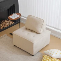 Divano Modulare per Soggiorno in Velluto Teddy, Design Moderno e Combinabile, Massimo Comfort e Seduta Ampia, Poltrone Sofa Divani, Beige(m-5)