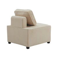 Divano Modulare per Soggiorno in Velluto Teddy, Design Moderno e Combinabile, Massimo Comfort e Seduta Ampia, Poltrone Sofa Divani, Beige(m-11)