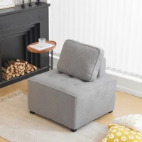 Divano Modulare per Soggiorno in Velluto Teddy, Design Moderno e Combinabile, Massimo Comfort e Seduta Ampia, Poltrone Sofa Divani, Grigio(m-5)