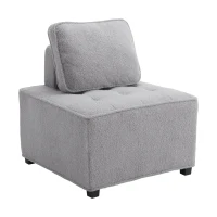 Divano Modulare per Soggiorno in Velluto Teddy, Design Moderno e Combinabile, Massimo Comfort e Seduta Ampia, Poltrone Sofa Divani, Grigio(m-2)