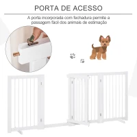 PawHut Barreira de Segurança para Cães Dobrável de 4 Painéis Barreira de Segurança para Escada Corredor 220x36x91 cm Branco(m-5)