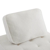 Divano Modulare per Soggiorno in Velluto Teddy, Componibile e Confortevole, Supporta fino a 150 kg, 76x73x76 cm - Poltrone Sofa Divani, Bianco(m-5)