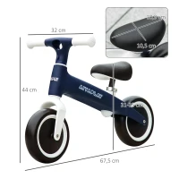 AIYAPLAY Bicicleta sem Pedais para Crianças Bicicleta de Equilíbrio com Assento Ajustável em Altura 67,5x32x44 cm Azul(m-3)