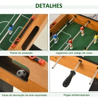 HOMCOM Mesa de Matraquilho Dobrável Matraquilho com 22 Jogadores e 2 Placares para Crianças e Adultos 98x42x62,5 cm Madeira e Preto(m-4)