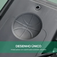 HOMCOM Cesta de Basquetebol com Altura Ajustável 220-365 cm Aro de Basquetebol com Suporte Rodas Base Recarregável Preto(m-7)