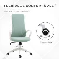 Vinsetto Cadeira de Escritório Ergonómica com Altura Ajustável Função de Inclinação e Encosto Alto 62x56x110-119,5 cm Verde(m-7)