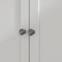 HOMCOM Armário de Cozinha com 3 Portas de Vidro Compartimento Aberto 2 Gavetas e Prateleiras Ajustáveis 100x40x180 cm Branco(m-9)
