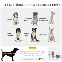 PawHut 2-in-1 Haustieranhänger Fahrradanhänger bis 20kg klappbar Regenschutz Sicherheitsfahne Reflektoren Stahl grau+blau 130 x 73 x 90cm(m-7)