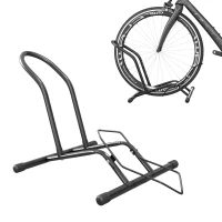 SPORTNOW Cavalet pentru Biciclete pentru Anvelope, Suport de Bicicletă de Podea din Oțel, 59x41x38 cm, Negru(m-11)
