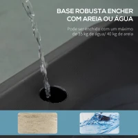 HOMCOM Tabela de Basquetebol para Exterior com Altura Ajustável 258x314 cm com Rodas Base Recaregável Preto e Vermelho(m-5)