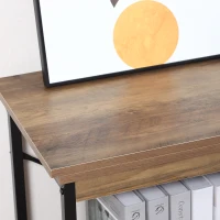 HOMCOM Scaffale in Stile Industriale, Scaffale Libreria in Legno Marrone e Metallo Nero, 80x36x81.3cm(m-7)