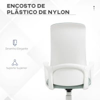 Vinsetto Cadeira de Escritório Ergonómica com Altura Ajustável Função de Inclinação e Encosto Alto 62x56x110-119,5 cm Verde(m-6)