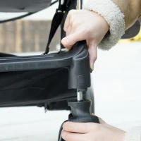 PawHut Hundewagen Hundebuggy, klappbar, 2 Sicherheitsleinen, Regenverdeck, 84 cm x 58 cm x 110 cm, Schwarz(m-11)