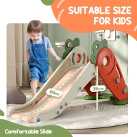 AIYAPLAY 3 in 1 Foldable Toddler Slide with Basketball Hoop, Climber, Carrot-themed, for 1-3 Years(m-8)