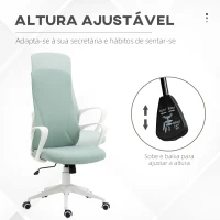 Vinsetto Cadeira de Escritório Ergonómica com Altura Ajustável Função de Inclinação e Encosto Alto 62x56x110-119,5 cm Verde(m-4)