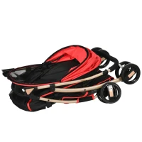 PawHut 2-in-1 Hundebuggy Tragtasche Autositz bis 10kg klappbar Bodenkorb 82 cm x 49,5 cm x 98 cm Rot(m-11)