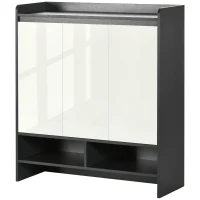 HOMCOM Dulap de incaltaminte pentru intrare din PAL pentru  24 Perechi de Pantofi cu Rafturi Reglabile pe 3 Niveluri, 90x32x100 cm, Gri si Alb(m-10)
