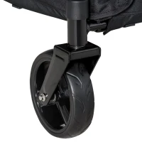 PawHut Hundewagen bis 30kg klappbar 2 Netzfenster 1 Seitentasche Oxfordstoff Stahl Schwarz(m-12)