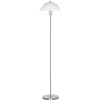 HOMCOM Lampă de Podea cu Abajur Dublu Strat pentru Living, Sufragerie, Dormitor, din Metal și Acrilic, Ø35x150 cm, Alb(m-10)