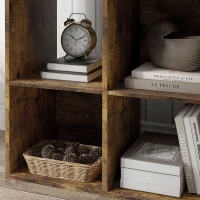 HOMCOM 3-tier 6 Cubes Storage Unit Particle Board Cabinet Bookcase Organiser Home Office Shelves Rustic Brown(m-9)