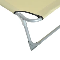 Outsunny Espreguiçadeira Dobrável e Reclinável em 4 Posições com Estrutura Metálica e Tecido Oxford para Exterior 187x58x28 cm Bege(m-8)