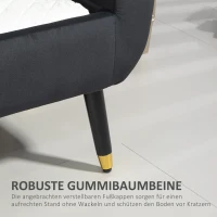 HOMCOM Ławka z Pojemnikiem i Podłokietnikami, Skrzyniowa, Aksamitny Poliester, Drewno Kauczukowe, Ciemnoszary, 107 x 42 x 65 cm(m-5)