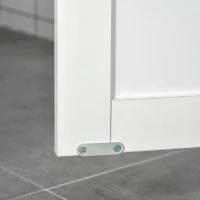 HOMCOM Armário para Casa de Banho com 2 Portas Prateleira Interior Ajustável e Compartimento Aberto Móvel Auxiliar de Armazenamento para Sala de Estar Cozinha 60x30x80cm Branco(m-8)