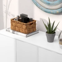 HOMCOM Bufet Modern cu 2 Dulapuri și 3 Rafturi, Mobilier Multifuncțional din Lemn, 107x40x80 cm, Alb(m-9)
