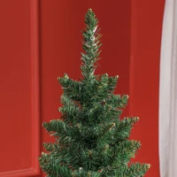 HOMCOM Árvore de Natal Estreita Árvore de Natal Tipo Lápis de 150 cm com Base Dobrável e 317 Ramos para Escritório Verde(m-8)