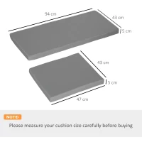Outsunny Outdoor Seat Cushion Pads for Rattan Furniture, 3 PCs Garden Furniture Cushions, Dark Grey(m-3)